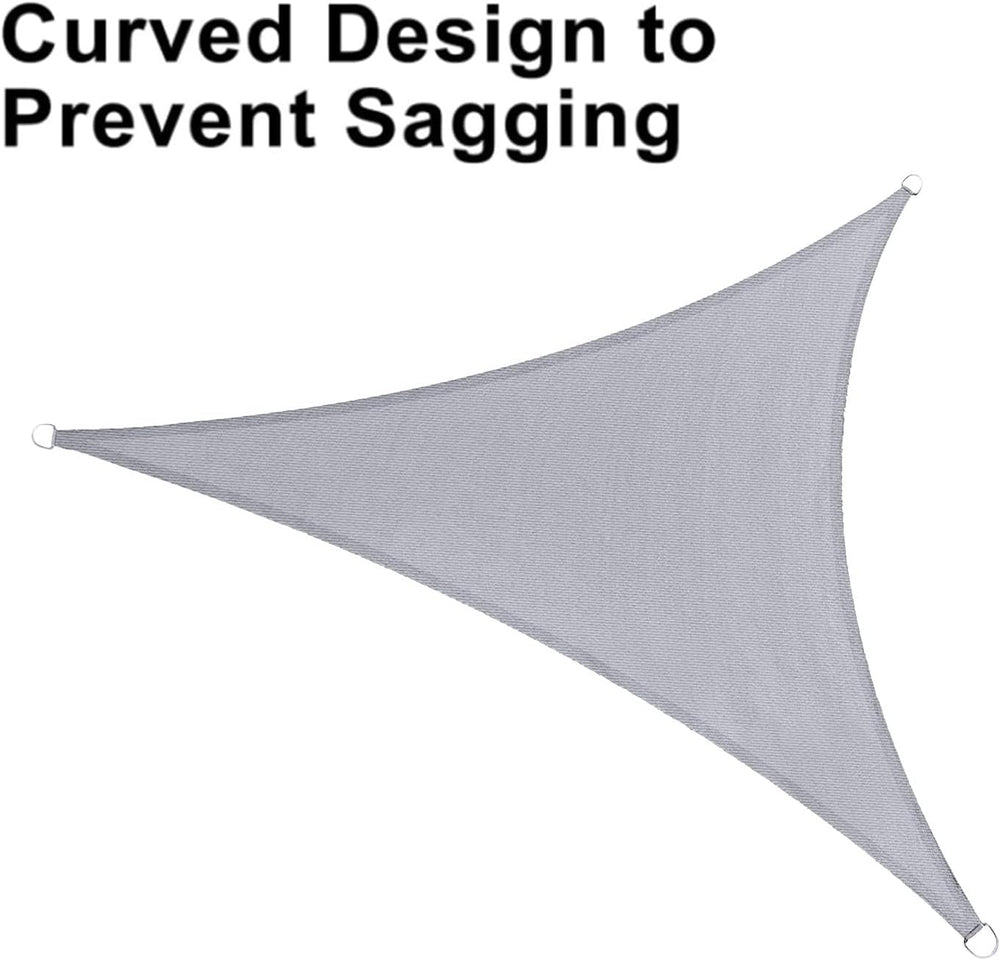 LOVE STORY 12' x 12' x 12' Triangle Sun Shade Sail for Patio, Sil...