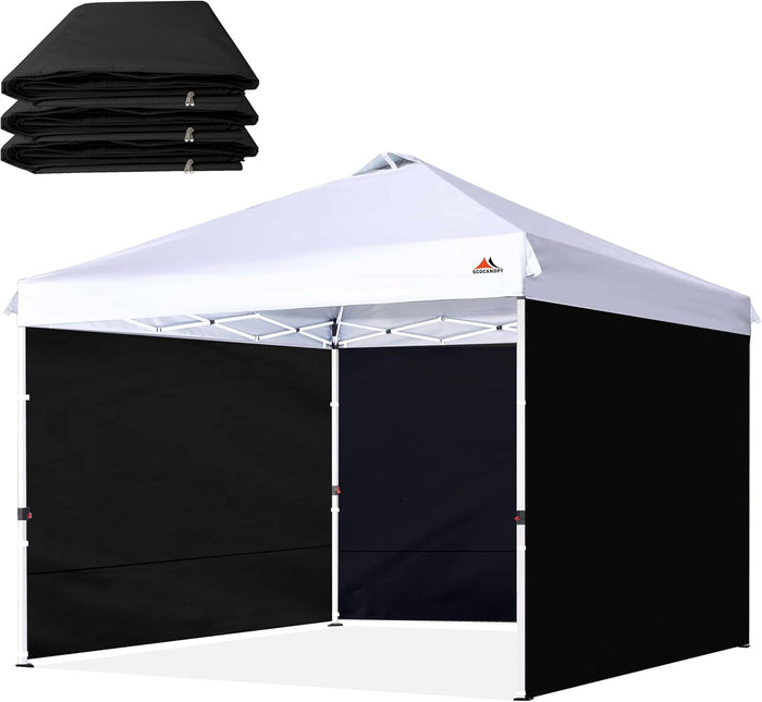 SCOCANOPY SunWall for 10x10 Pop Up Canopy Frame, 3 Pack SideWall Only (10X10, Black)
