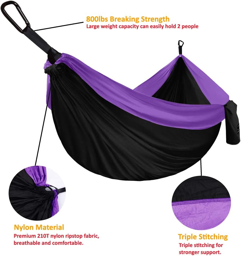 Gold Armour Camping Hammock - XL Double Hammock Portable Hammock Camping Acce...