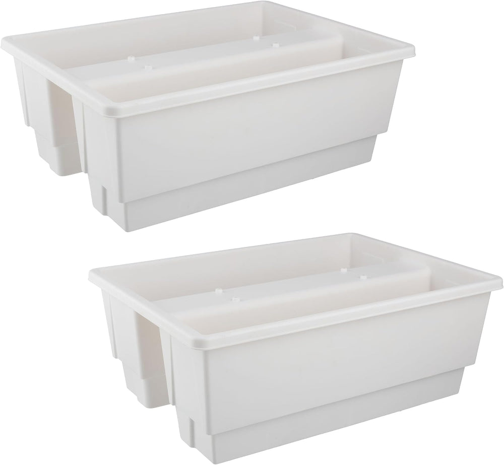 Railing Planter Box 2-Pack - 20.75-Inch Flower Boxes with Removable Drainage ...