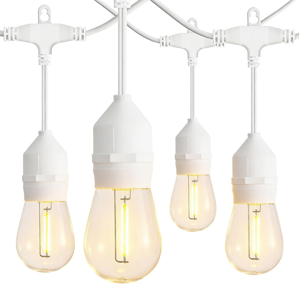 Banord 50FT Outdoor String Lights, S14 Waterproof Patio Lighting, White