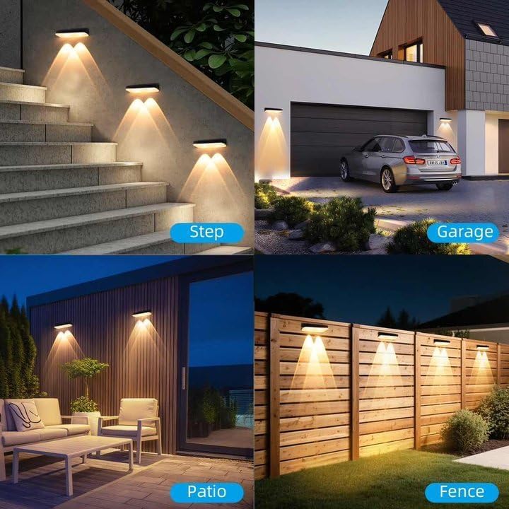 Solar Lights Outdoor for Fence, Wall, Step, Deck, Railing, Porch, Address