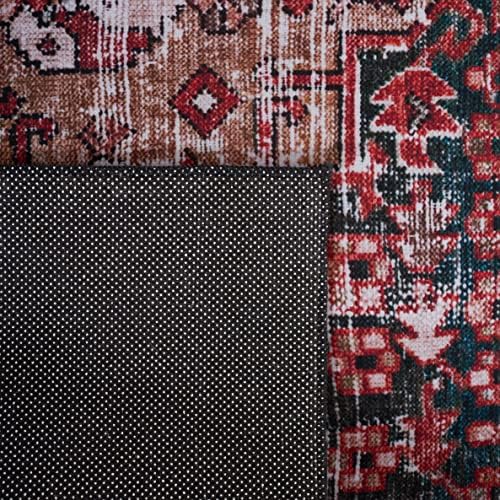 SAFAVIEH Washable Rug Tucson Collection - 8' x 10', Rust & Green,...