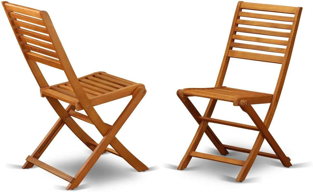 East West Furniture MNBS3CWNA 3 Piece Outdoor Conversation Bistro Set Contain...