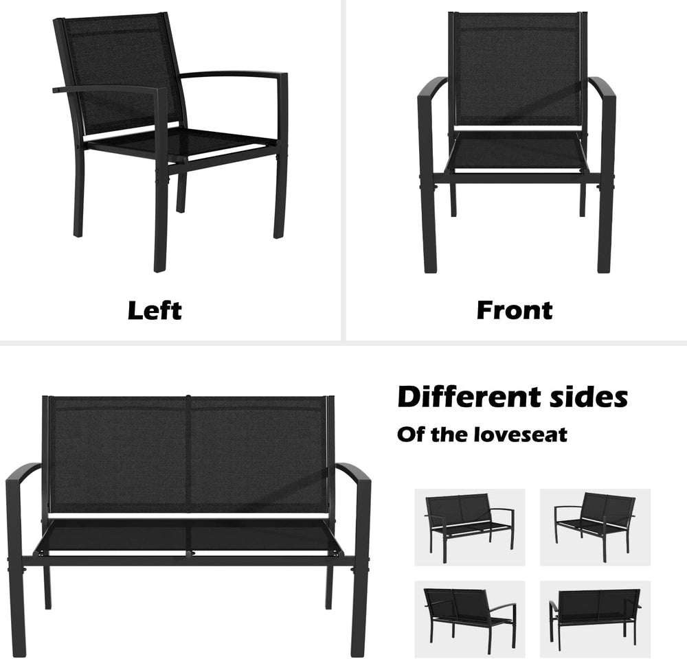 Greesum 4 Pieces Patio Furniture Set, Outdoor Conversation Sets for Patio, La...