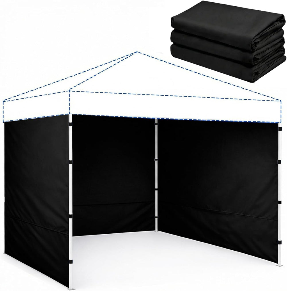 10 x 10 Canopy Sidewalls, 3 Pack Pop Up Canopy Tent Walls, Black