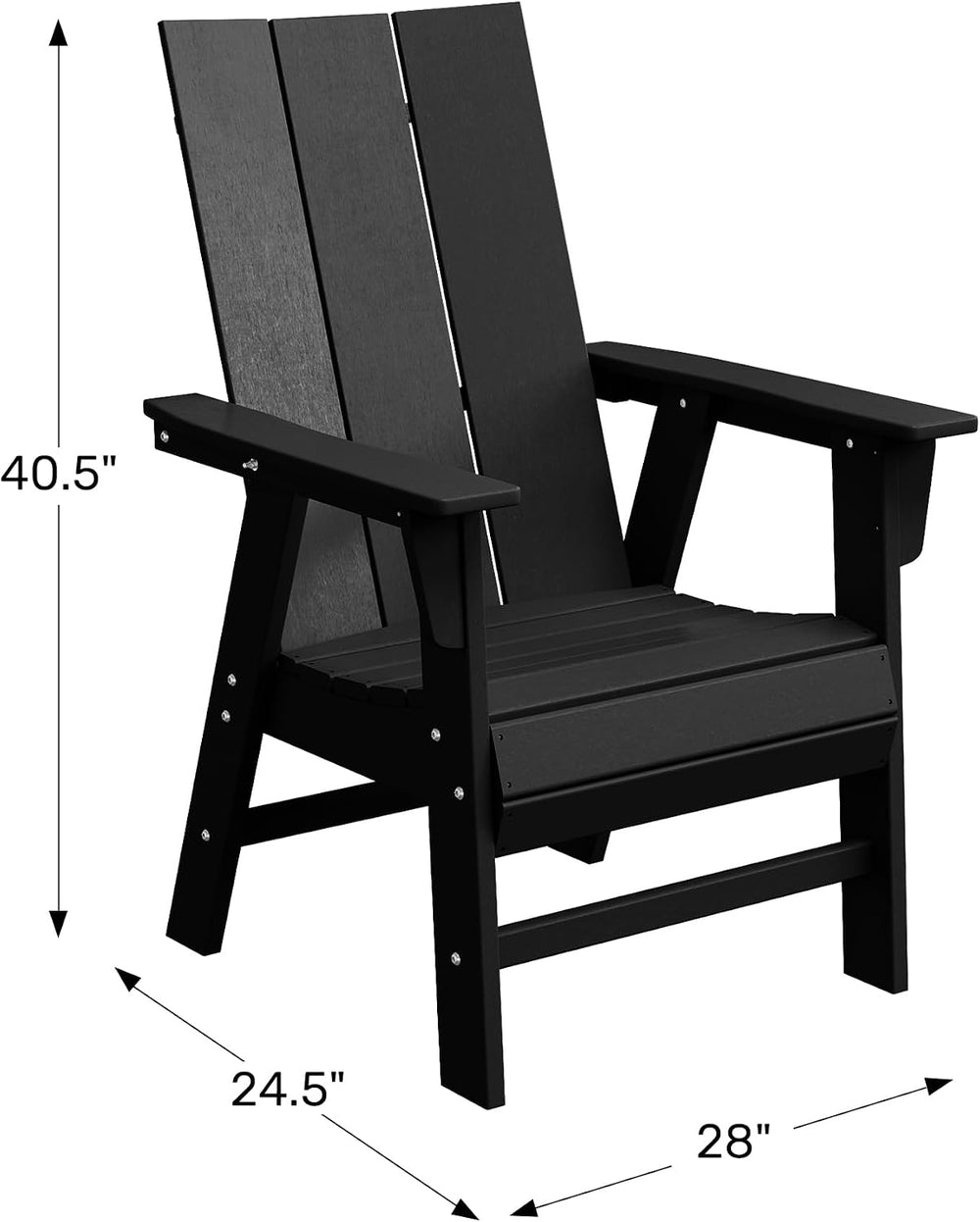 WestinTrends Ashore Outdoor Patio HDPE Plastic Modern Adirondack Dining Chair...