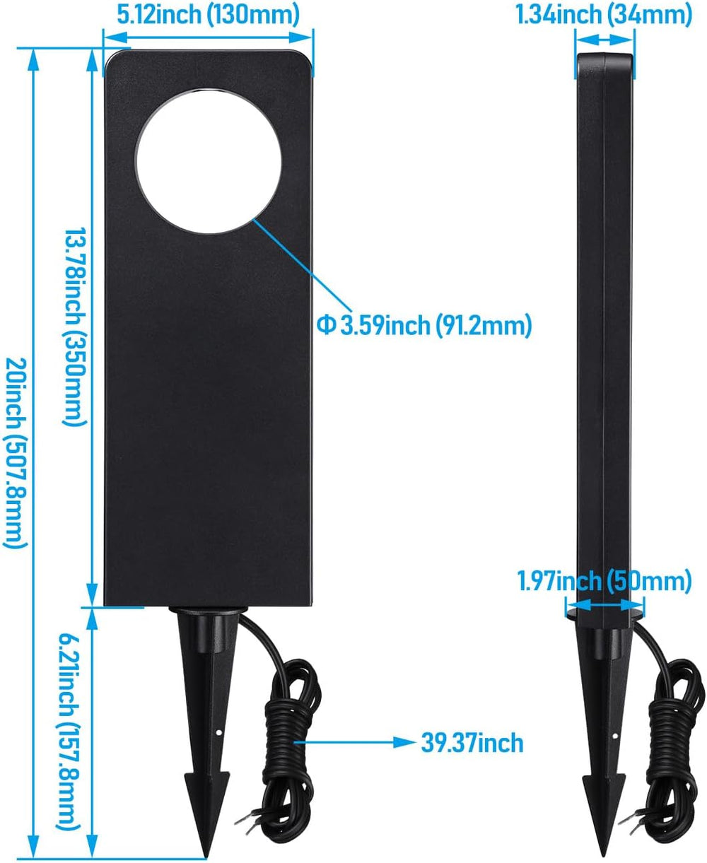 LEONLITE 4-Pack 12V AC/DC Anti-Glare Pathway Lights, Black, 3000K