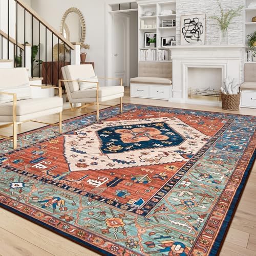 Lahome Area Rugs 9x12 Living Room - Boho Non-Slip Washable Rug Ultra-Thin Sta...