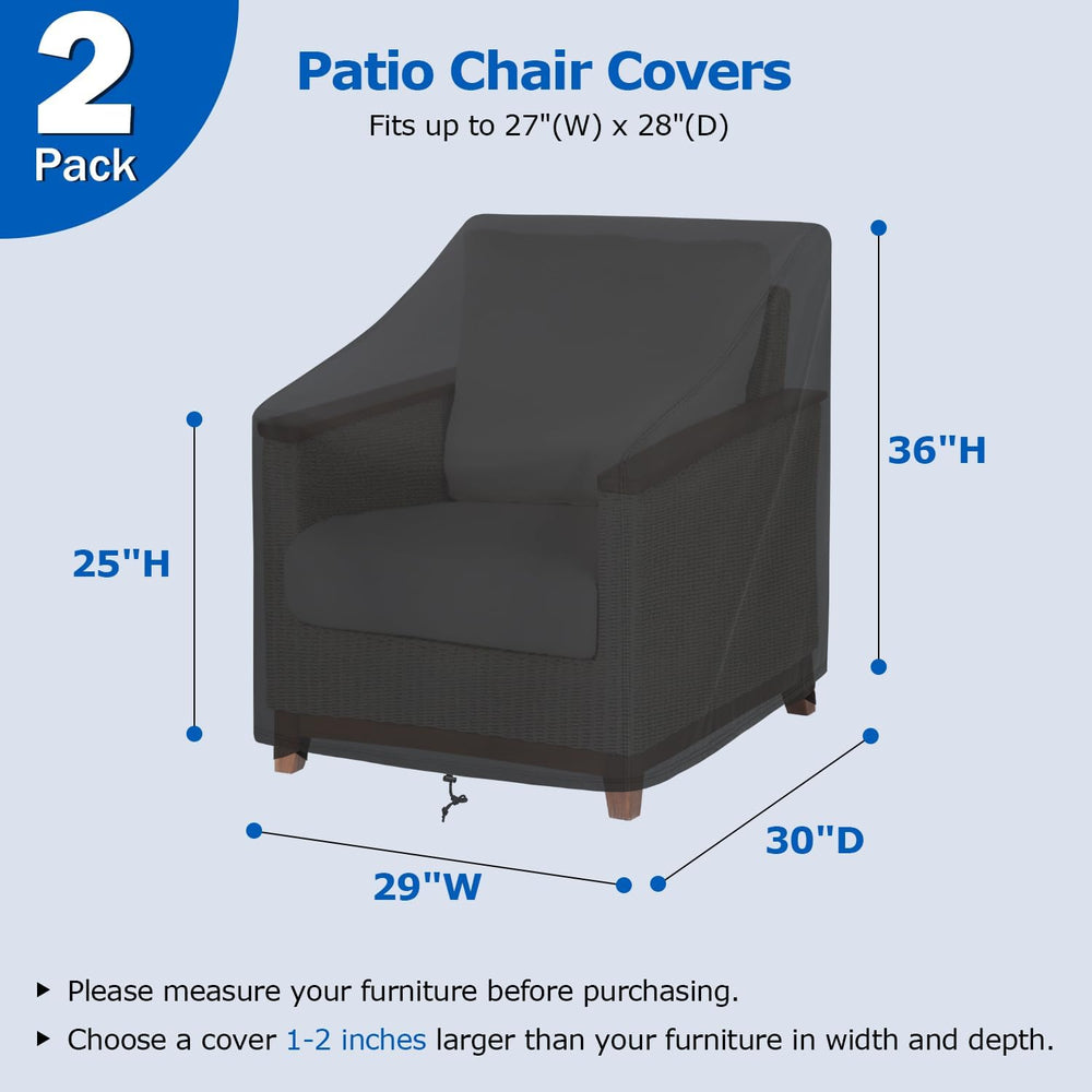 SunPatio Outdoor Chair Covers Waterproof 2 Pack, 29" W x 30" D x 36...