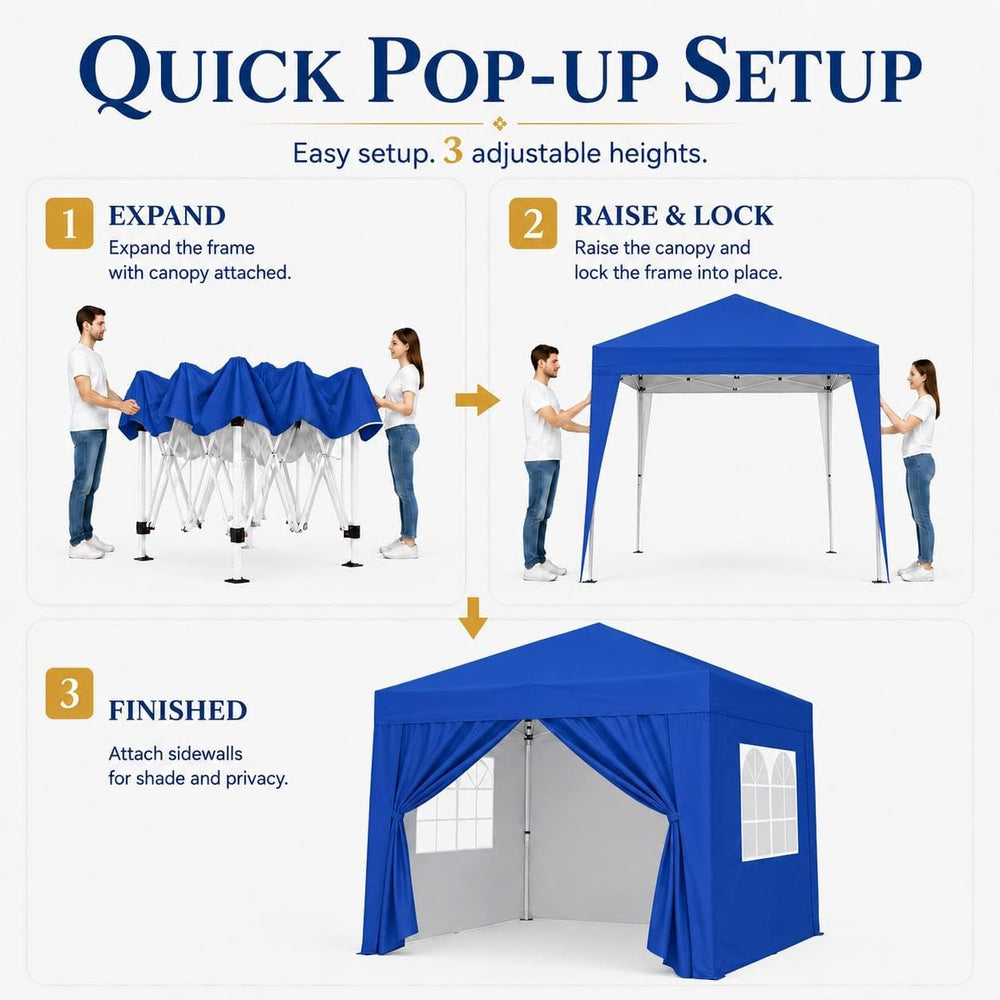 Yaheetech 10x10 Pop Up Canopy Tent with 4 Removable Sidewalls, Blue
