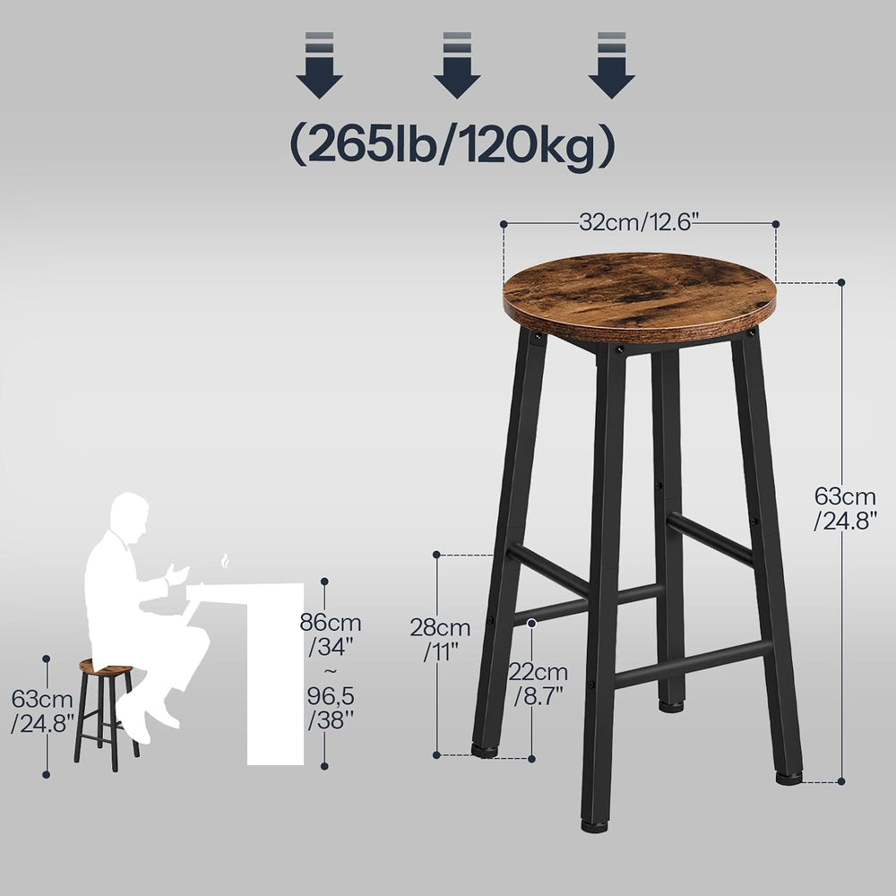 HOOBRO Bar Stools, Barstools Set of 4,Counter Height Barstools, 24.8" Ba...