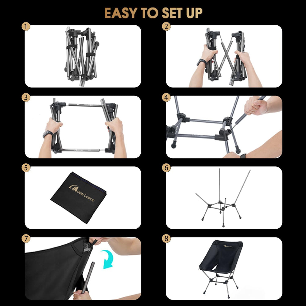MOON LENCE Portable Camping Chair Plus, Larger & Roomier, Compact and Lig...