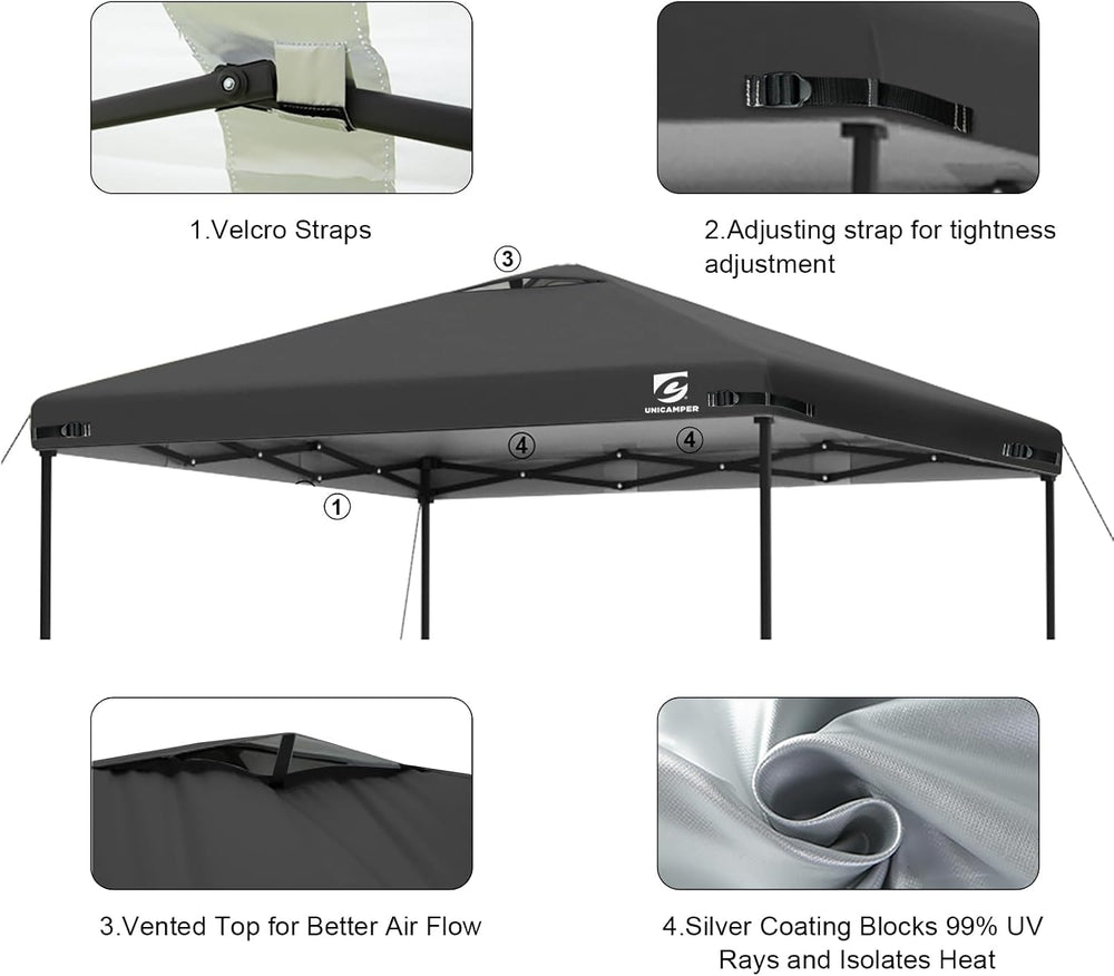 10x10 Pop Up Canopy Replacement Top Cover with Air Vent(Frame NOT INCUDE)