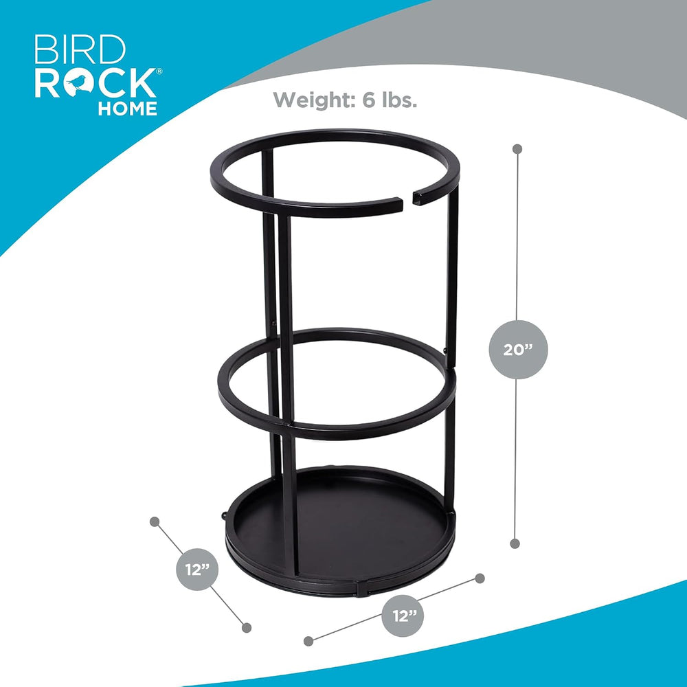 BIRDROCK HOME Circular Umbrella Holder with Removable Drip Tray - Stand for U...
