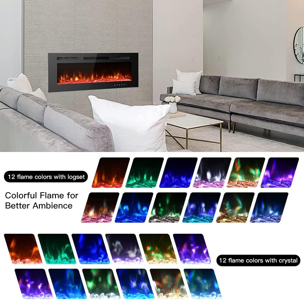 Electric Fireplace Inserts Freestanding Heater for The Living Room Floating F...