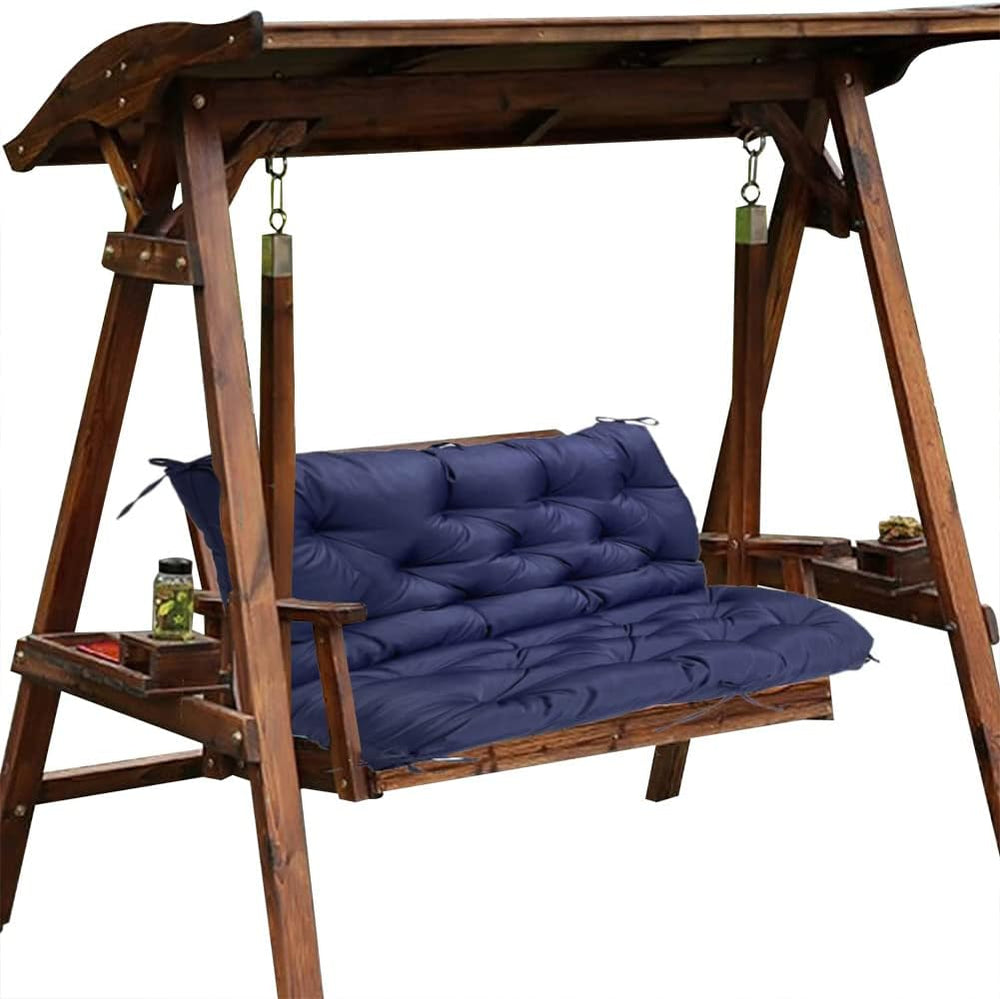Swing Replacement Bench Cushion with Backrest(60 X 40 Inch, Navy)