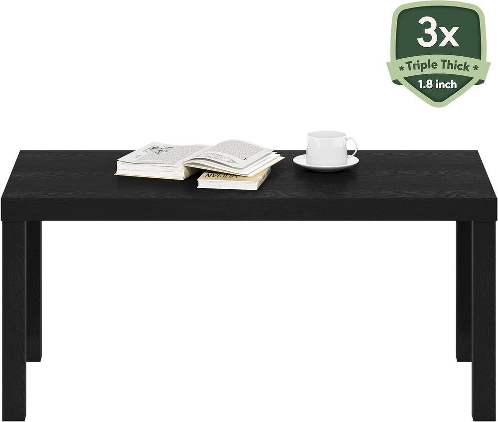 Furinno CLASSIC Coffee Table, Modern Rectangle Printer Stand, Black