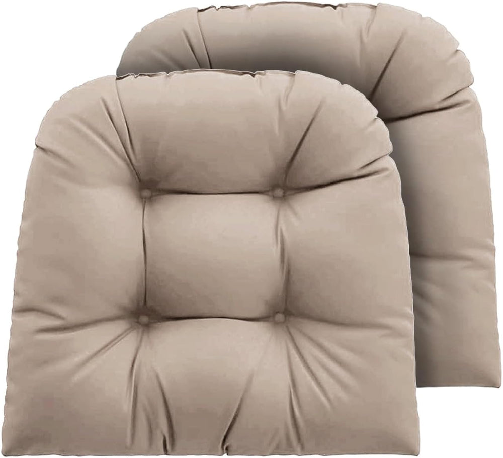 Outdoor Chair Cushions 22x22x4 Inch Set of 2, Taupe
