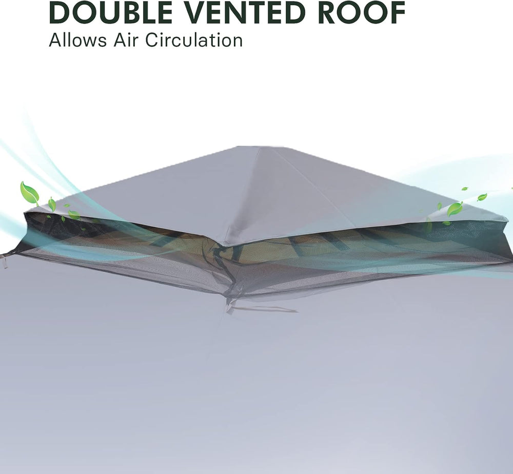 Grand Patio Replacement Canopy Top for 10×13 FT Outdoor Gazebo, Double Tiers ...