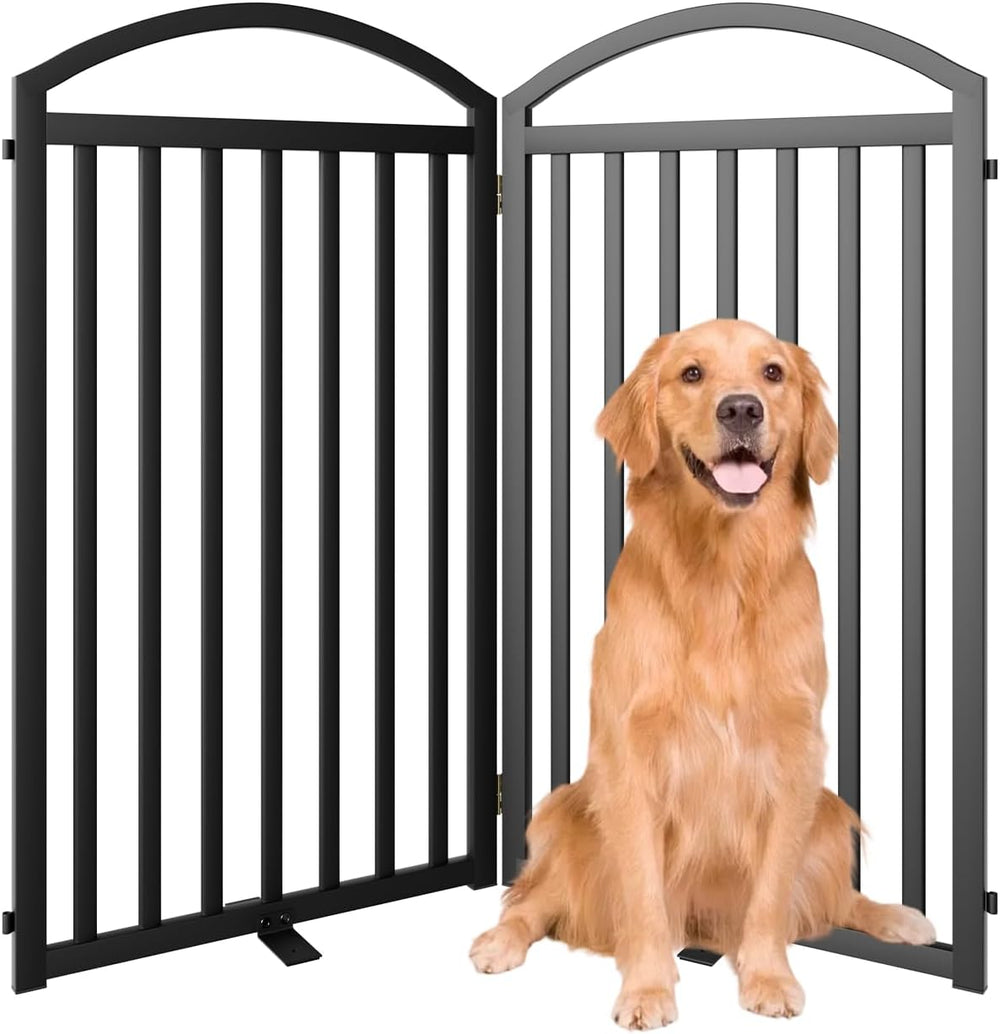 SNUOWU 2 Panels Full Matel Freestanding Dog Gates, 48" Extra Wide 36&quo...