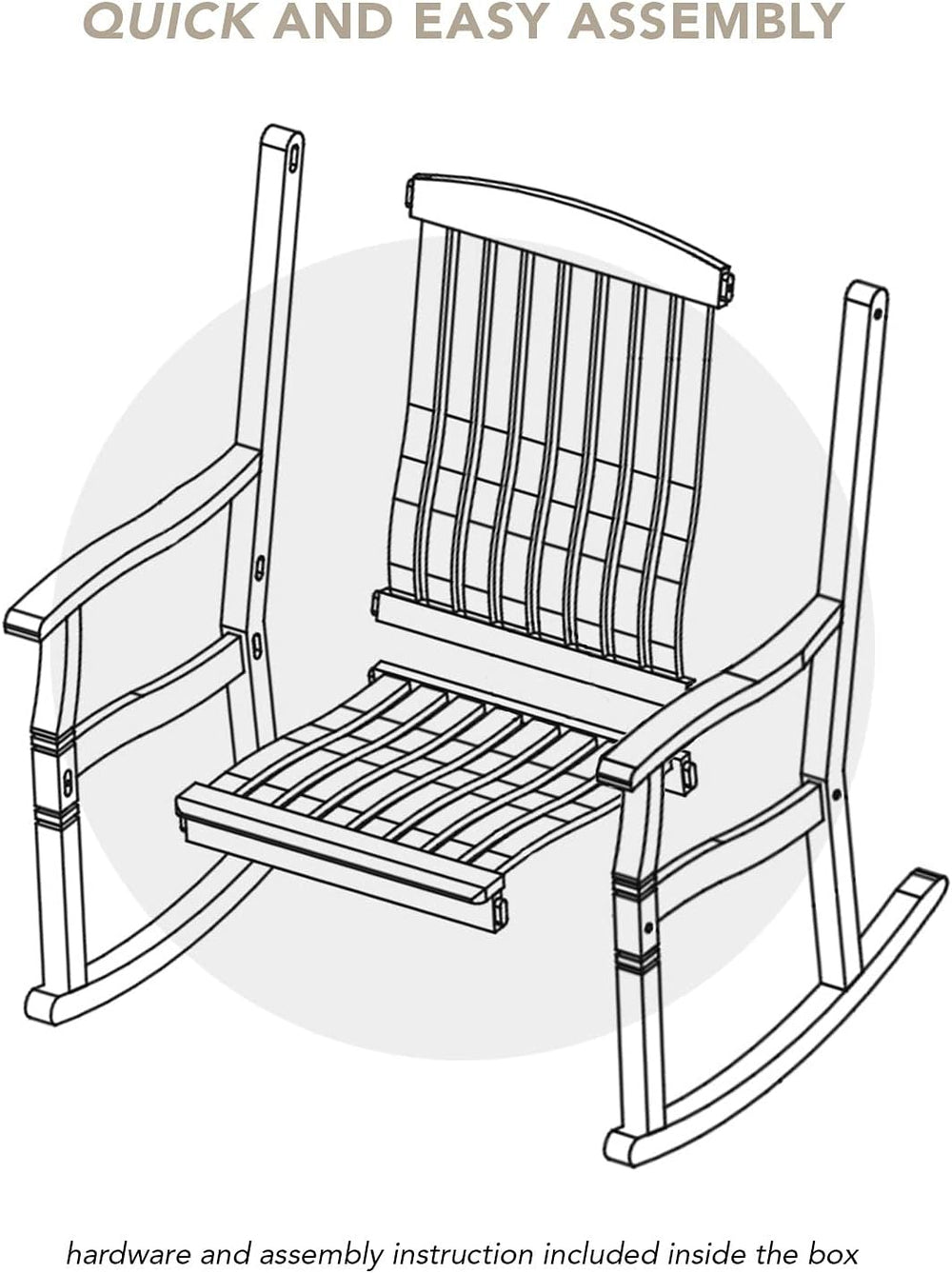Cambridge Casual Arie Teak Wooden Rocking Chair, Durable Outdoor Rocker for P...