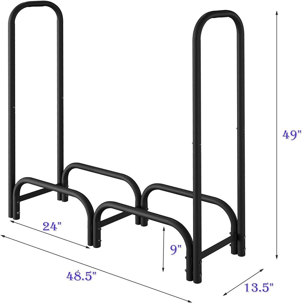 4ft Firewood Rack Heavy Duty Indoor Outdoor Firewood Storage Log Rack with Co...