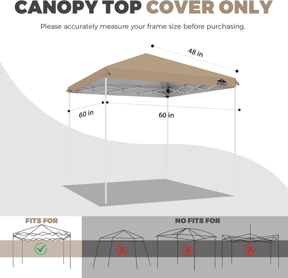 5x5ft Replacement Canopy Top with Air Vent, Waterproof & UV Protection Ca...