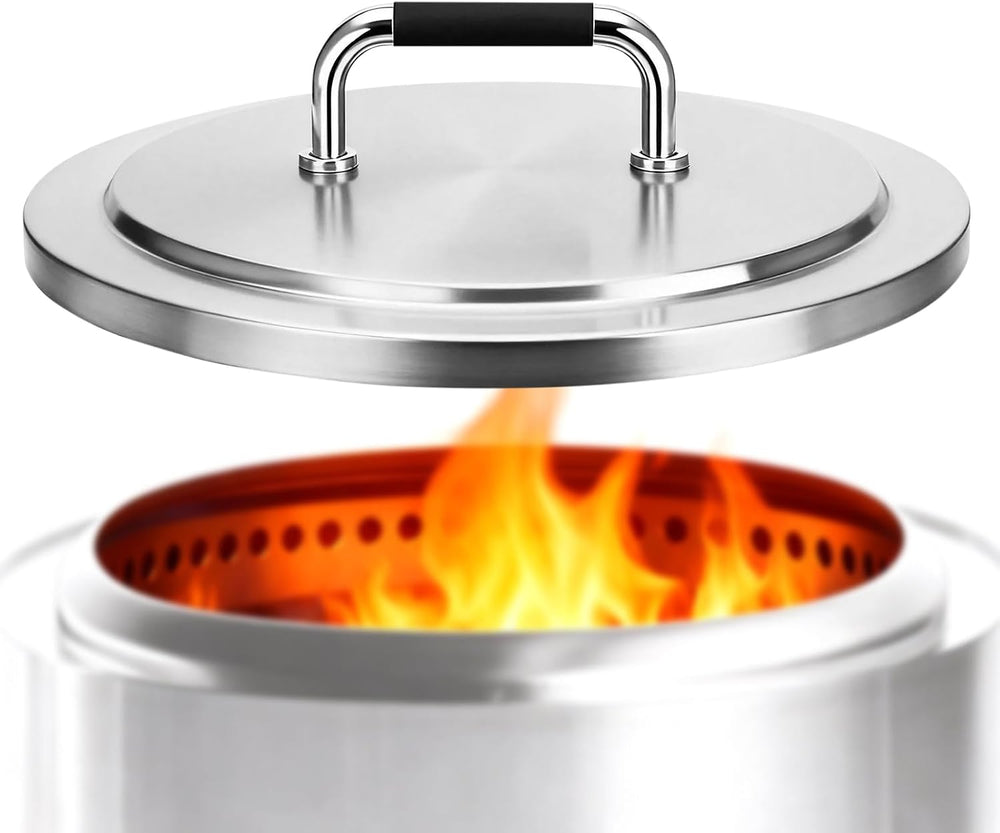 Fire Pit Lid for Solo Stove Bonfire 19.5", 304 Stainless Steel Round Fir...