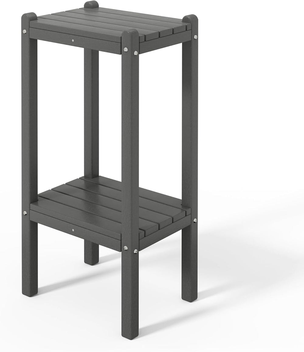 Costaelm Outdoor Side Table, 2-Tier Small Patio Coffee Tables for Outside, Ou...