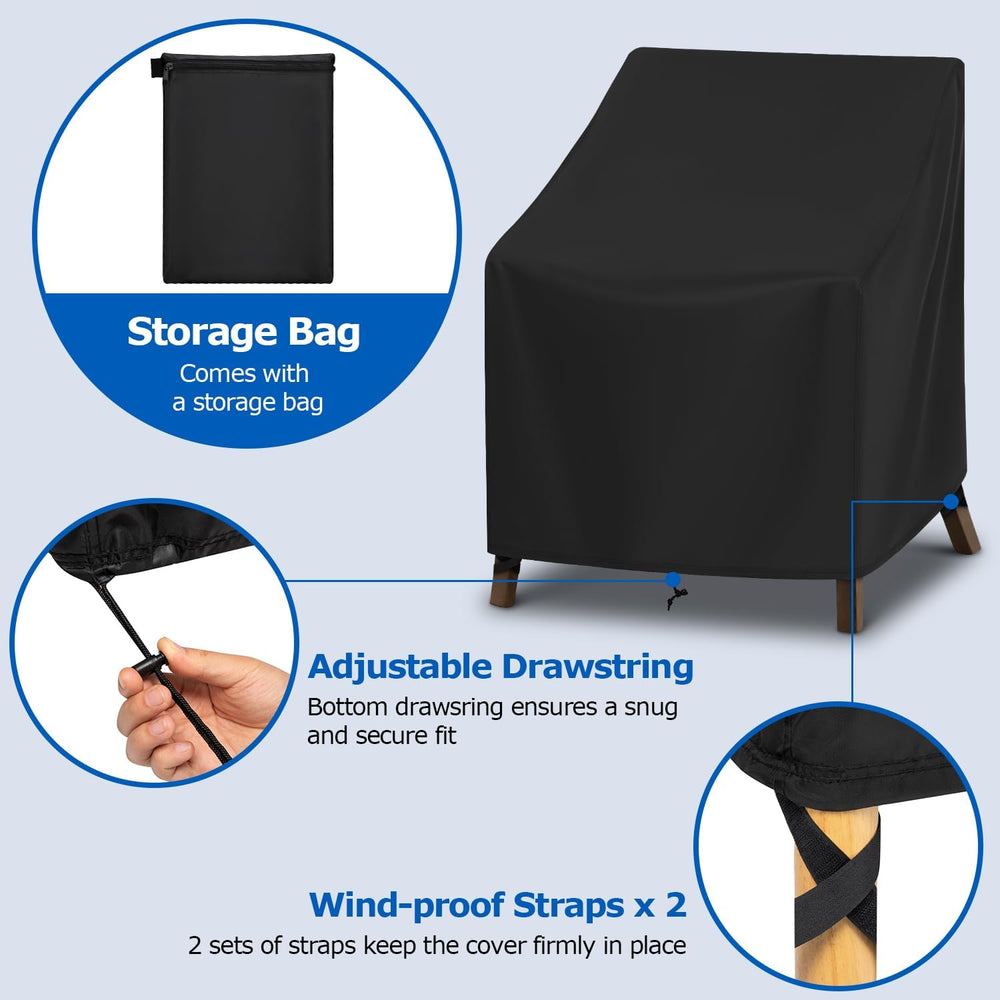 SunPatio Outdoor Chair Covers Waterproof 2 Pack, 29" W x 30" D x 36...