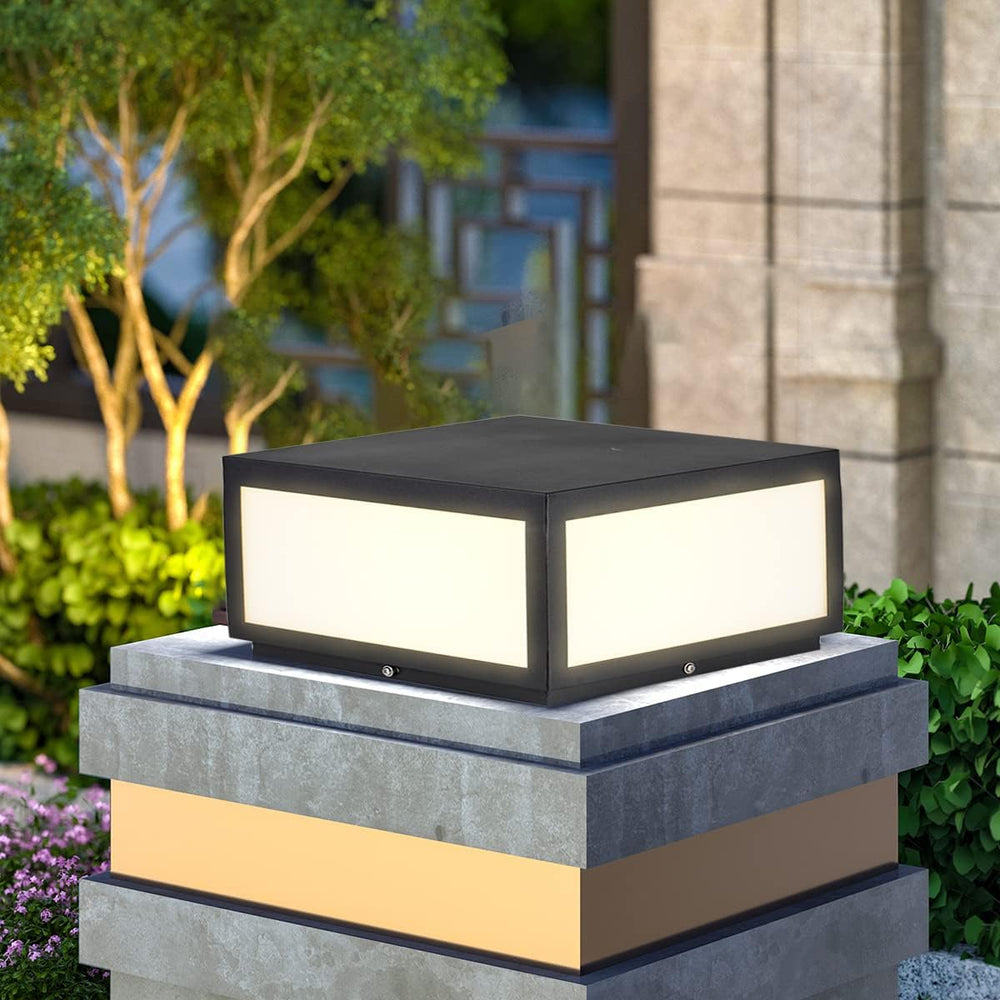 Pillar Lamp Post Light, Fence Deck Cap Light Lantern Column Lamp for Flat Sur...