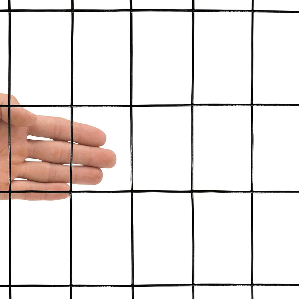 Black PVC Coated Welded Wire Mesh Garden Economy Fence 24 Inch x 50 Foot-3 In...