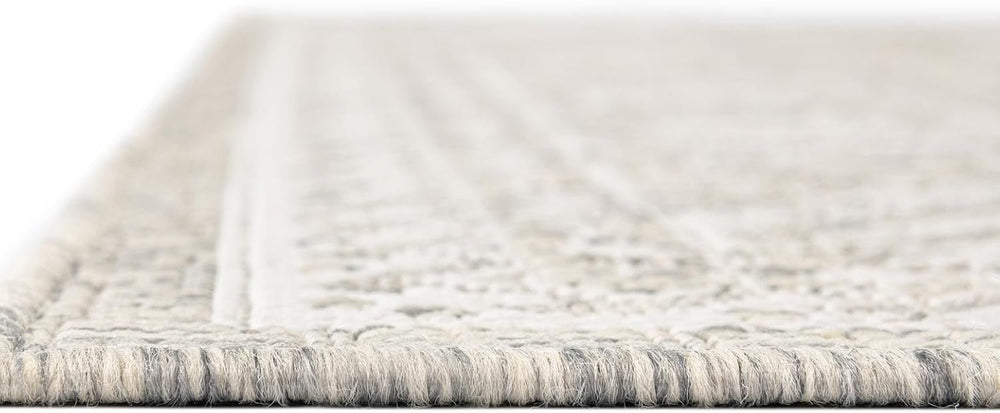 Rugs.com - Outdoor Aztec Rug – 2' x 3' 1 Light Gray Indoor/Outdoor Ru...
