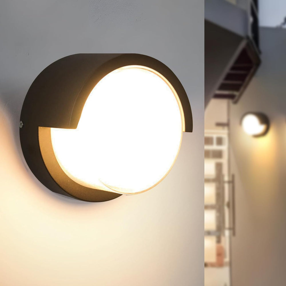 Aiwewin Round Outdoor Sconce Lights, Low Profile Outdoor Porch Lighting, Mode...