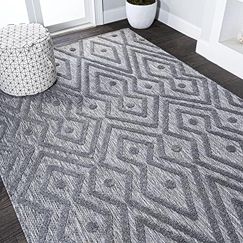 JONATHAN Y Moroccan Diamond Indoor Outdoor Area Rug 8X10 Dark Gray, Balansat ...