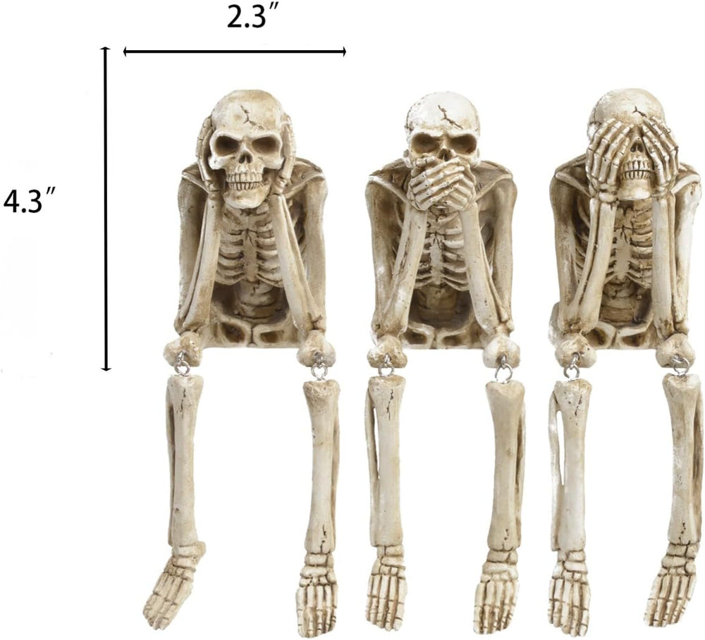 Newman House Studio Skeleton Halloween Decorations Indoor - No Evil Statues