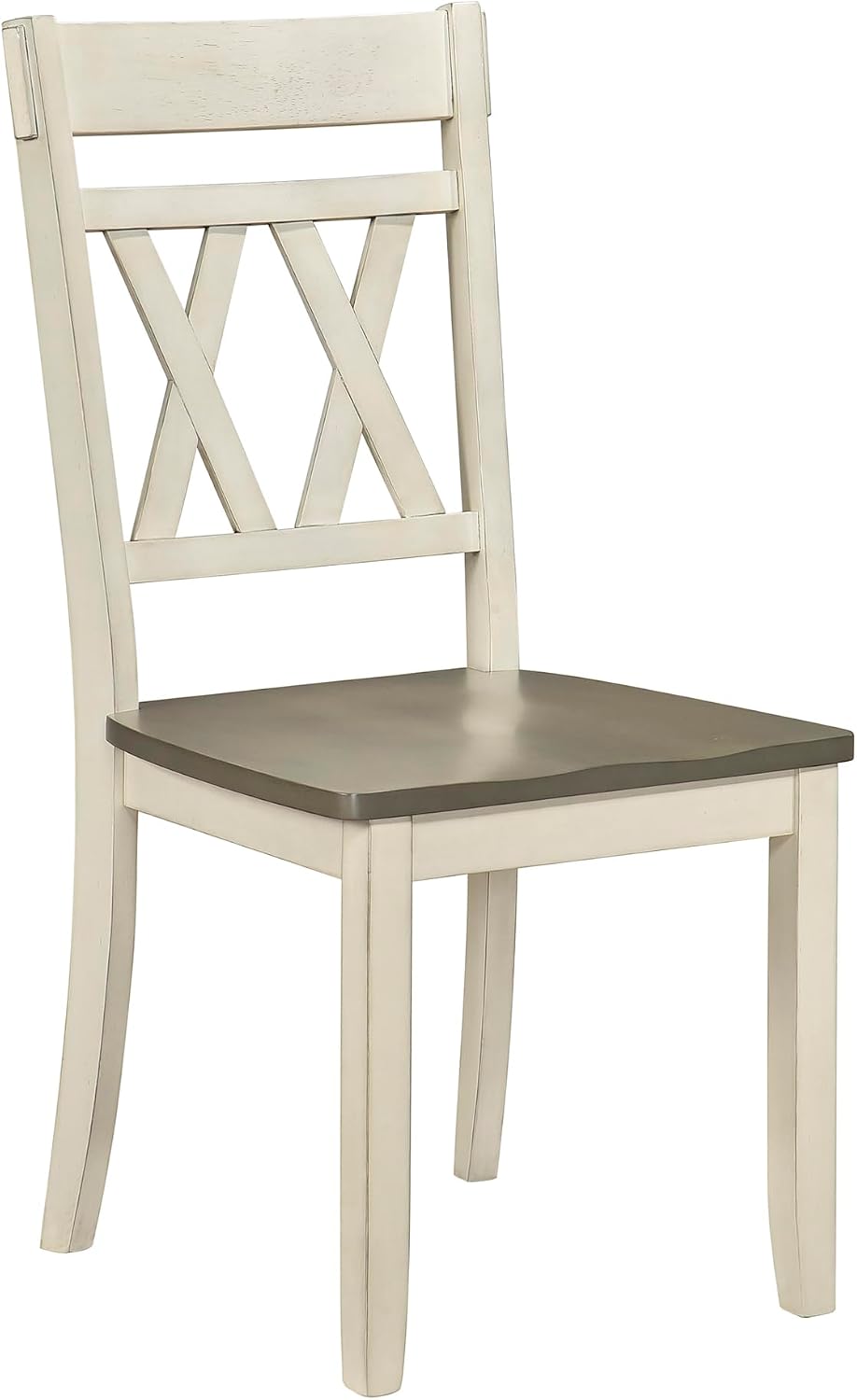 Lexicon Wood Dining Chair, Set of 2,Greywash/Antique White