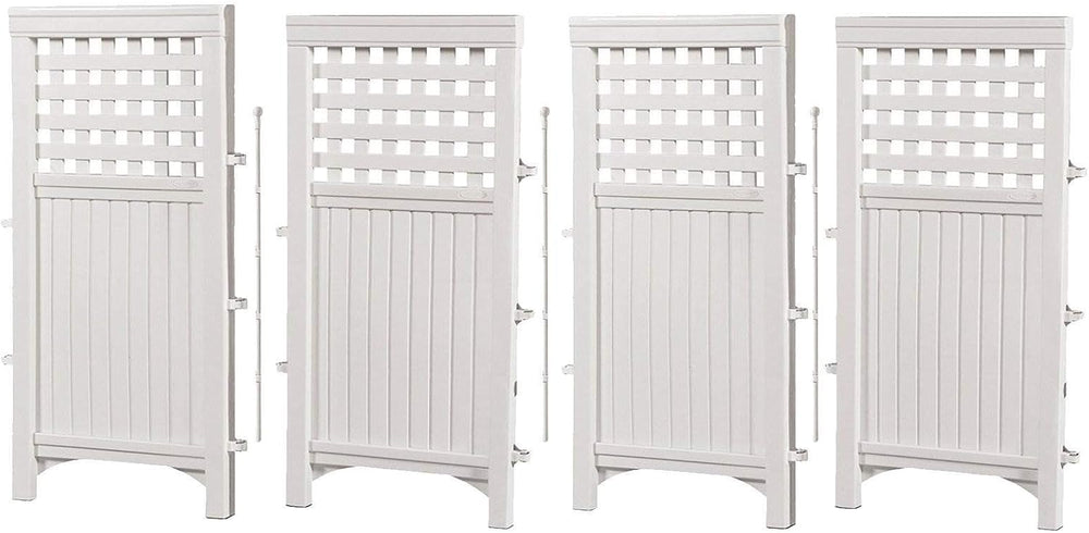 Suncast 4-Panel Outdoor Screen Enclosure - Freestanding Wicker Resin Reversib...