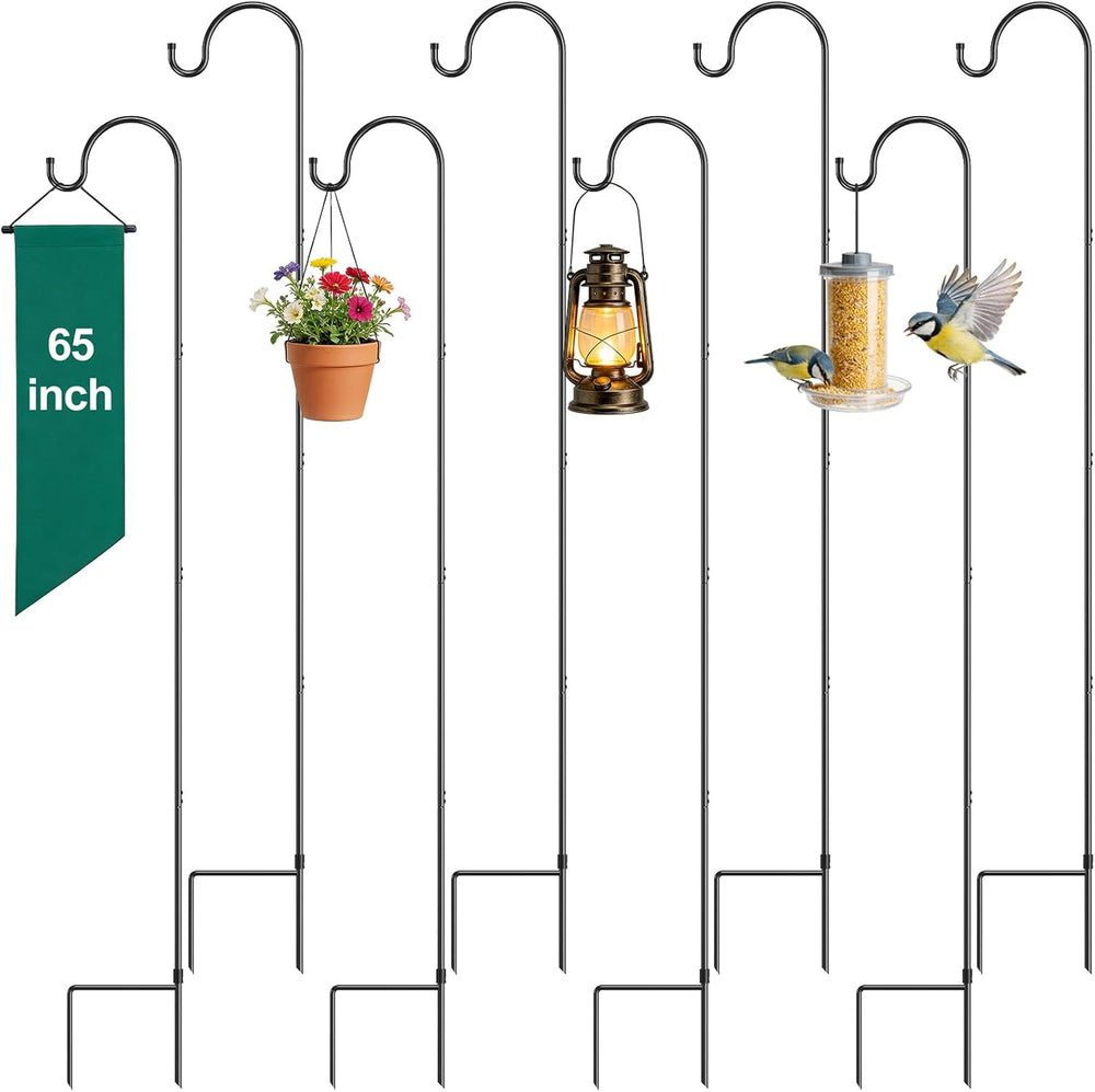 GOFORWILD 65 Inch 8 Pack Shepherd Hook for Garden Decor