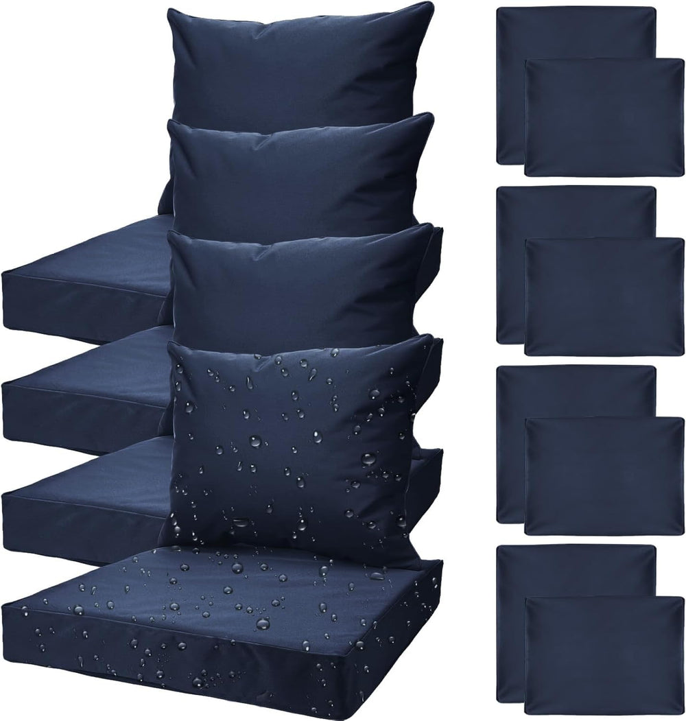 All Smiles Outdoor Patio Furniture Chair Cushion Covers 4Pcs,Navy Blue