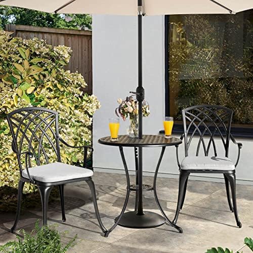 NUU GARDEN Bistro Set 3 Piece Outdoor Cast Aluminum Patio Bistro Set Patio Ta...