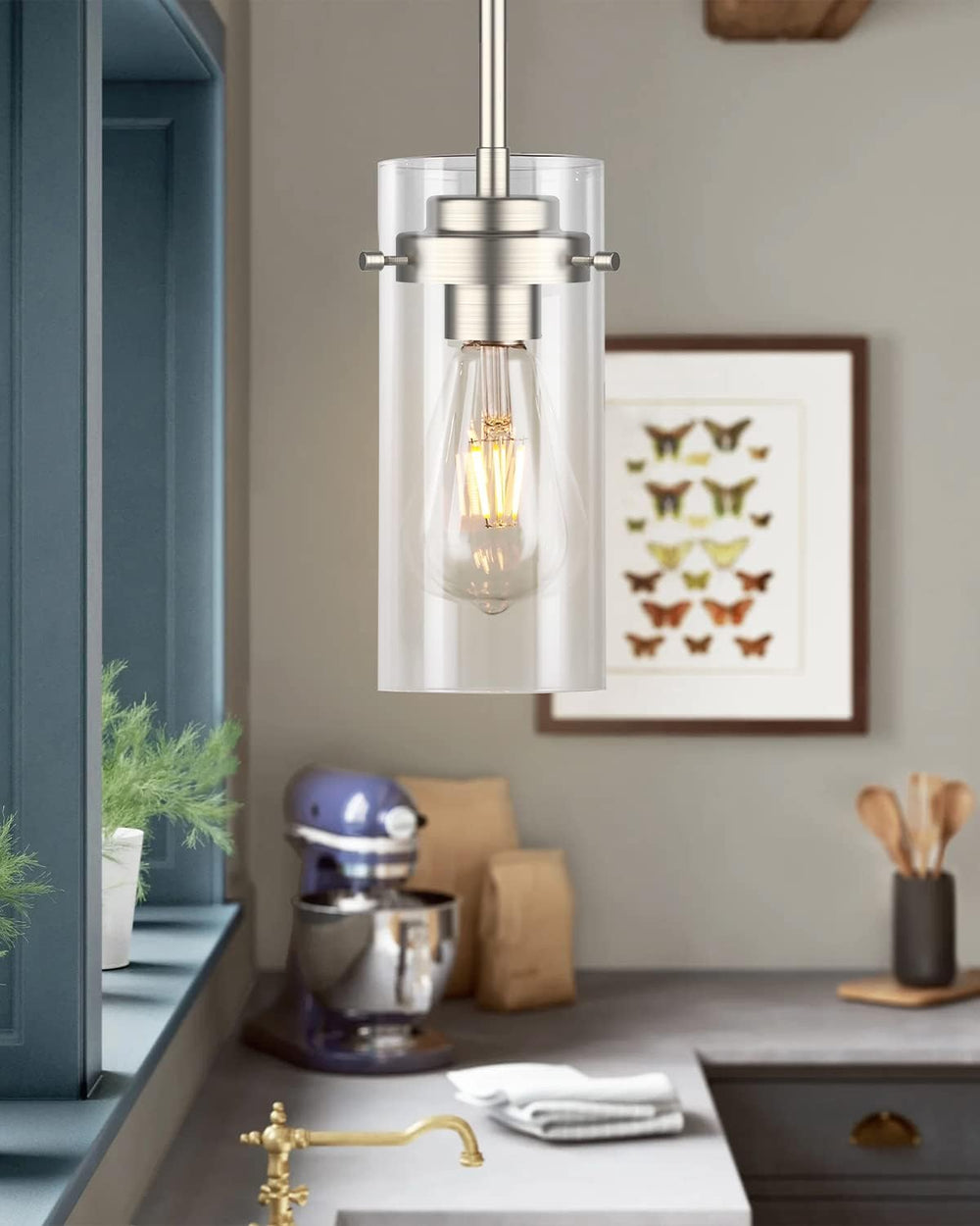 EAPUDUN Pendant Light (2 Packs), Kitchen Ceiling Hanging Light, Adjustable He...