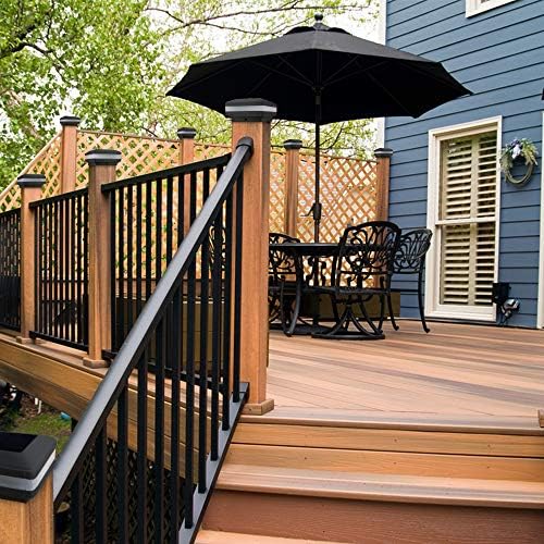 Sumaote 4x4 Solar Post Cap Lights, 160LM 52 LEDs, IP65, Black 4 Pack