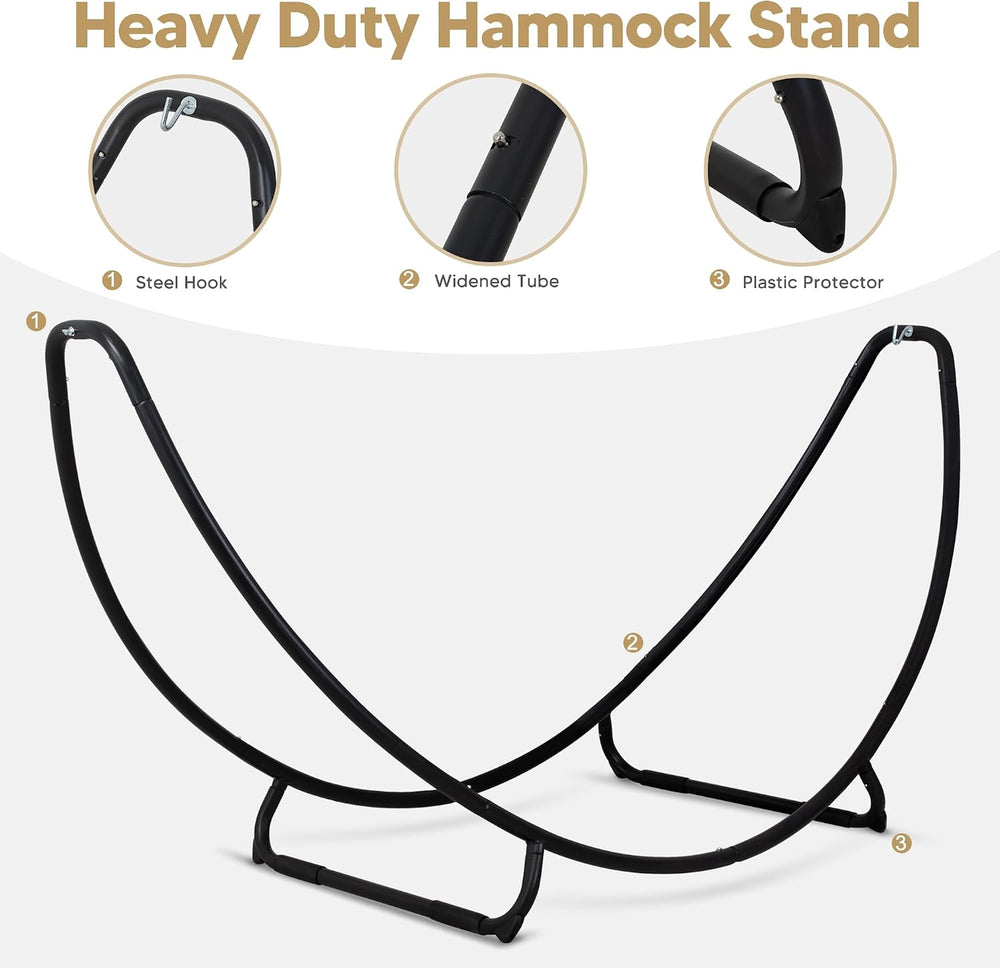 SUNCREAT Portable Space Saving Hammock with Stand, Two Person Hammock with St...