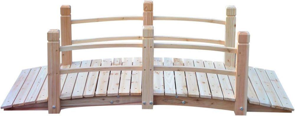 Outsunny Fir Wood Garden Bridge Arc Walkway 60" x 26.5" x 19" ...