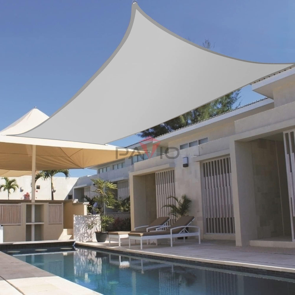 Patio Paradise 8' x 12' Sun Shade Sail Waterproof Gray Rectangle Shad...