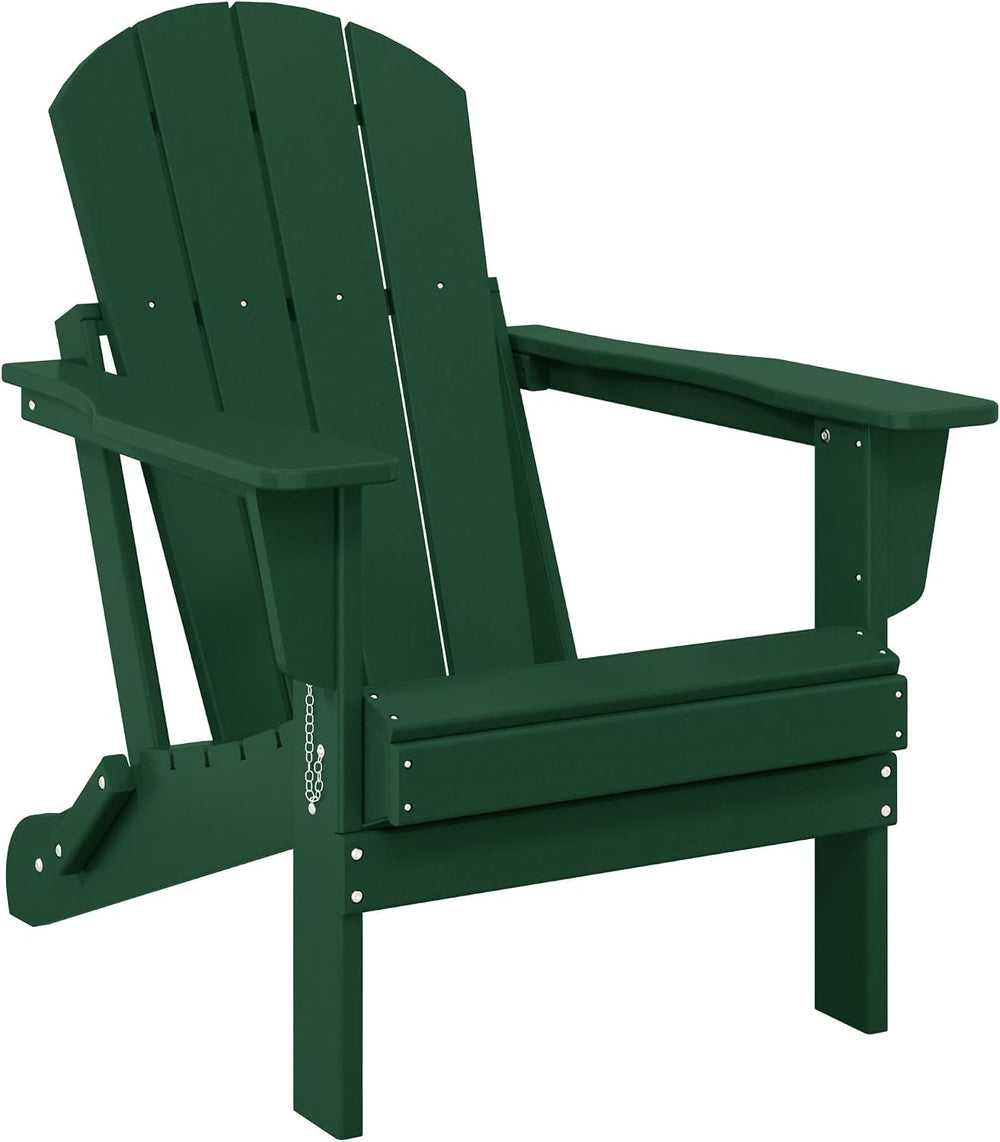 WO Home Furniture Laguna Folding Adirondack Chair, HDPE Patio Chair, All Weat...