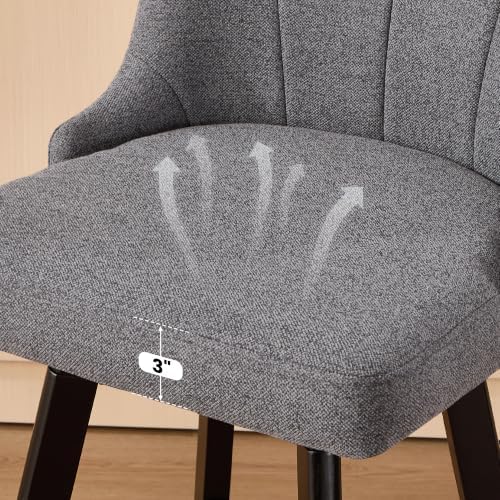 Swivel Bar Stools Set of 2,24" Upholstered Counter Height Bar Chairs wit...