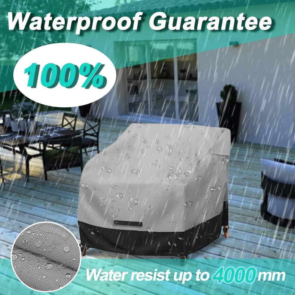Patio Swivel Chair Cover Waterproof 2 Pack, 600D Heavy Duty Outdoor Furniture...